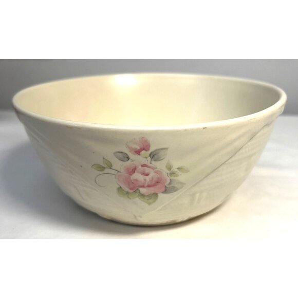 Vintage Pfaltzgraff Tea Rose Stoneware Bowl With Pink Rose Floral Design 7.5" Di - Picture 1 of 5